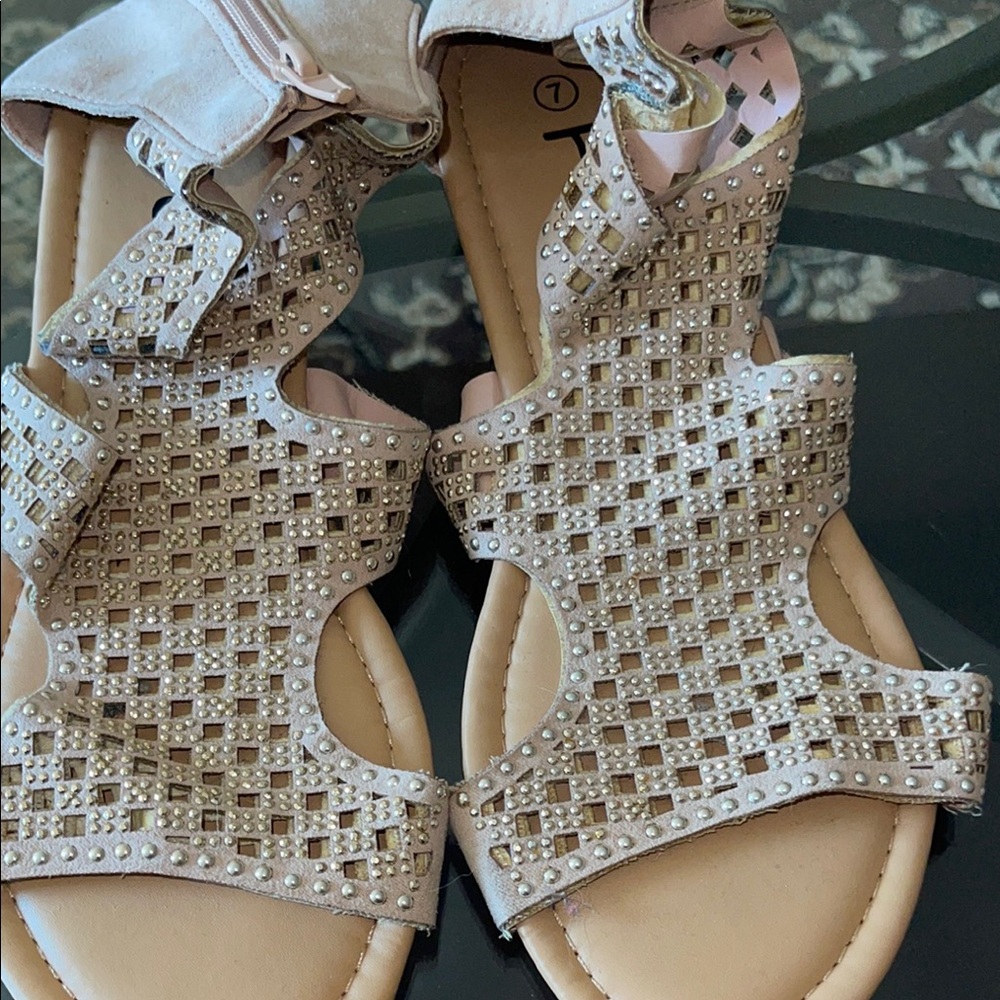 Chic Beige Studded Sandals